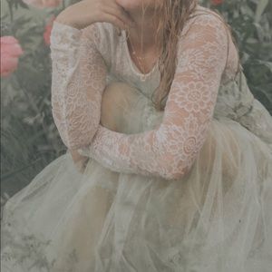 Vintage 1950's Pale Green Tulle Lace Strapless Cocktail Formal Party Dress